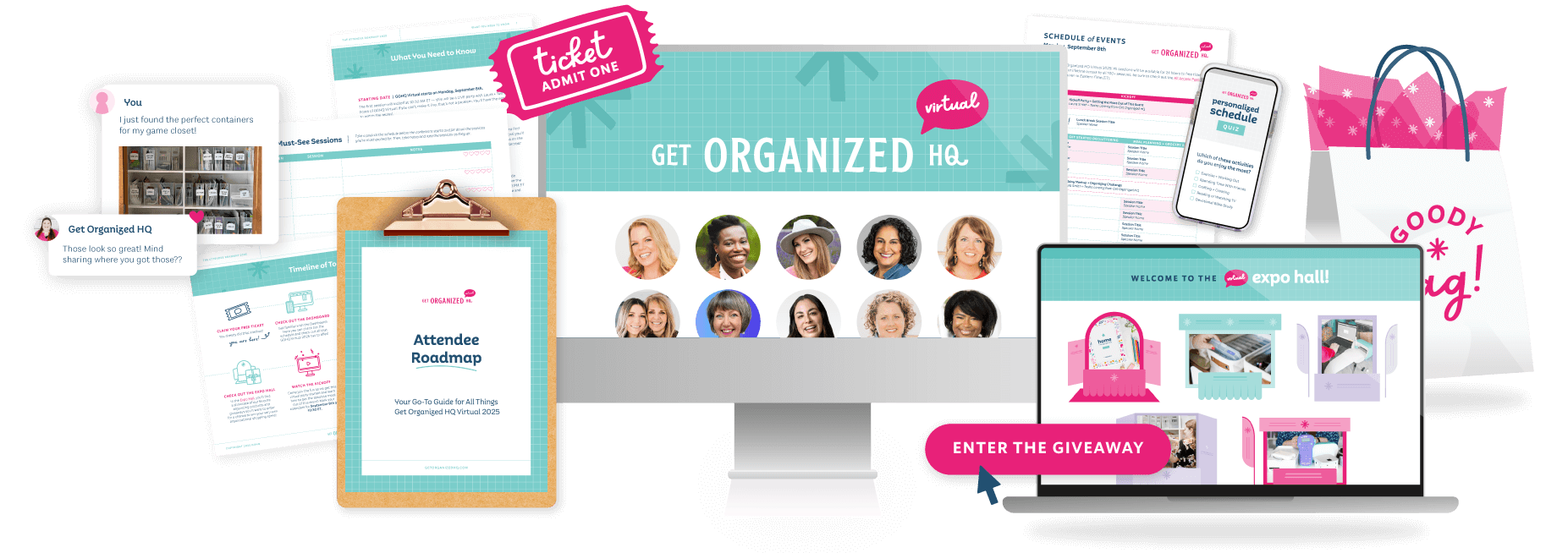 A mockup of everything included with your free ticket