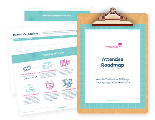A PDF on a clip board that has a timeline of to-dos, a My Must-See Printables worksheet, and a page entitled "What You Need to Know"